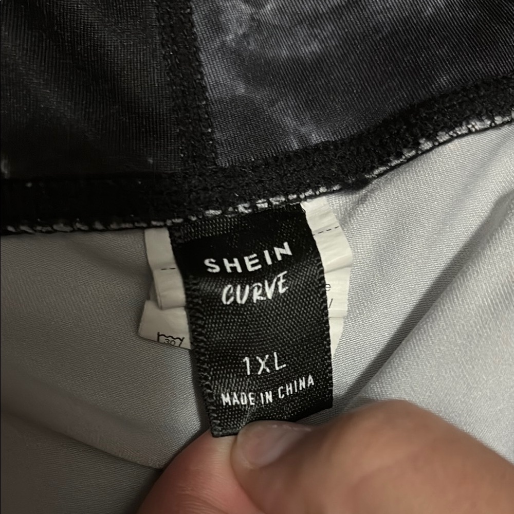 SHEIN Curve Black and Gray Blouse